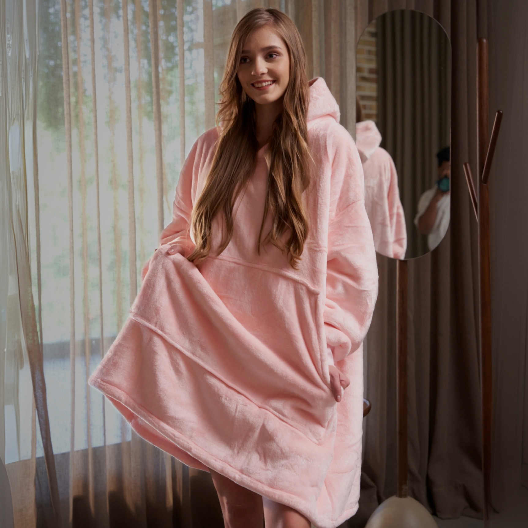 Blush Pink - Hoodie Blanket - Comfy Series