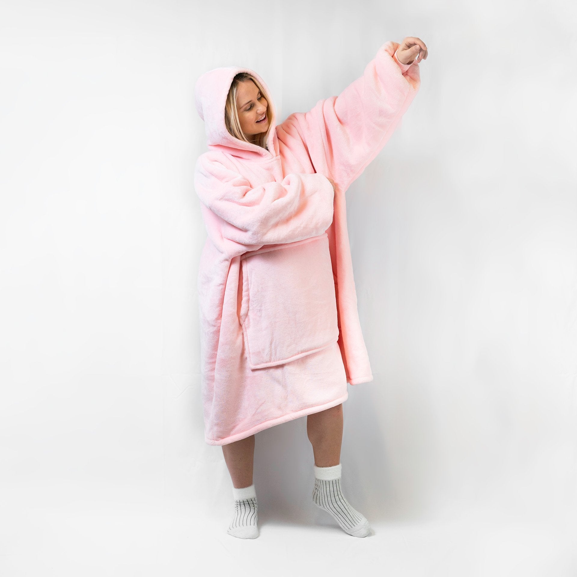 Pink Hoodie Blanket The Wooliee